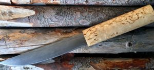 Большой Якут 02 - якутский нож 330 мм, гладкая сторона клинка
